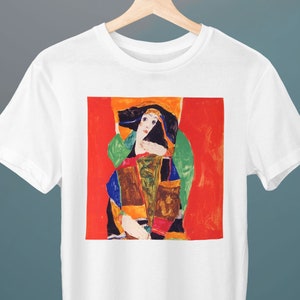 Portrait of a Woman, Egon Schiele Painting, Unisex T-Shirt, Art T-Shirt, Expressionism, Gift for Her, Gift for Him, Art Lover Gift