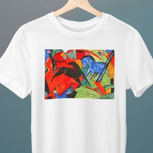 Two Horses, Franz Marc Painting, Unisex T-Shirt, Art T-Shirt, Pet Gift, Horses, Gift for Her, Gift for Him, Art Lover Gift