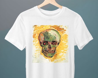 Skull, Vincent van Gogh, Unisex T-Shirt, Halloween T-Shirt, Art T-Shirt, Gothic, Spooky T-Shirt
