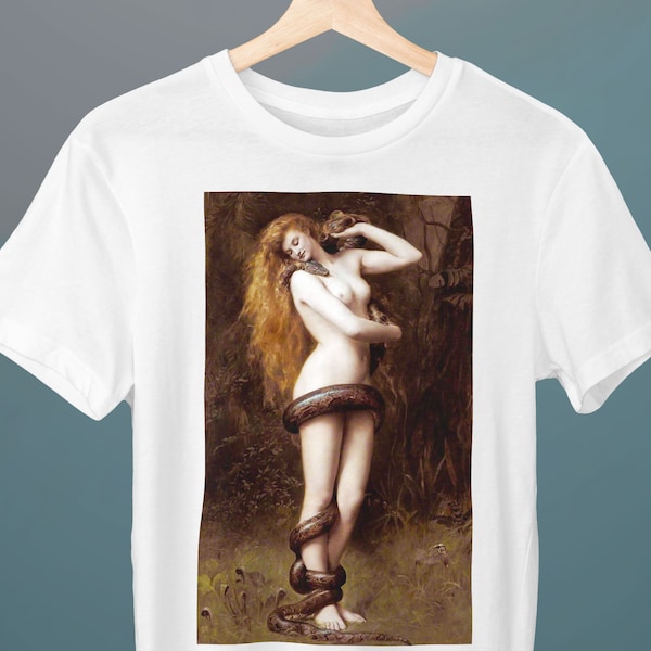 Lilith, John Collier Painting, Unisex T-Shirt, Art T-Shirt, Gift for Her, Gift for Him, Art Lover Gift