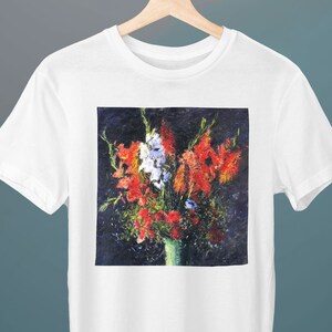 Vase of Gladiolas, Gustave Caillebotte, Unisex T-Shirt, Flower T-Shirt, Gift for Her, Gift for Him, Art Lover Gift