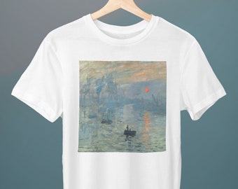 Impression, Sunrise, Claude Monet Painting, Unisex T-Shirt, Art T-Shirt, Impressionist, Fine Art, Gift for Her, Gift for Him, Art Lover Gift