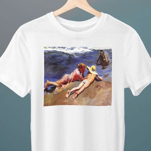 En la arena, Playa de Valencia, Joaquín Sorolla, Camiseta unisex, Camiseta de arte, Regalo para ella, Regalo para él, Regalo amante del arte