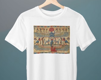 Cartonaje de momia, egipcio, camiseta unisex, camiseta de arte, expresionismo, regalo para ella, regalo para él, regalo amante del arte