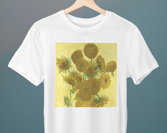Girasoli, dipinto di Vincent van Gogh, maglietta unisex, maglietta artistica, maglietta artistica, regalo per lei, regalo per lui, regalo per gli amanti dell'arte