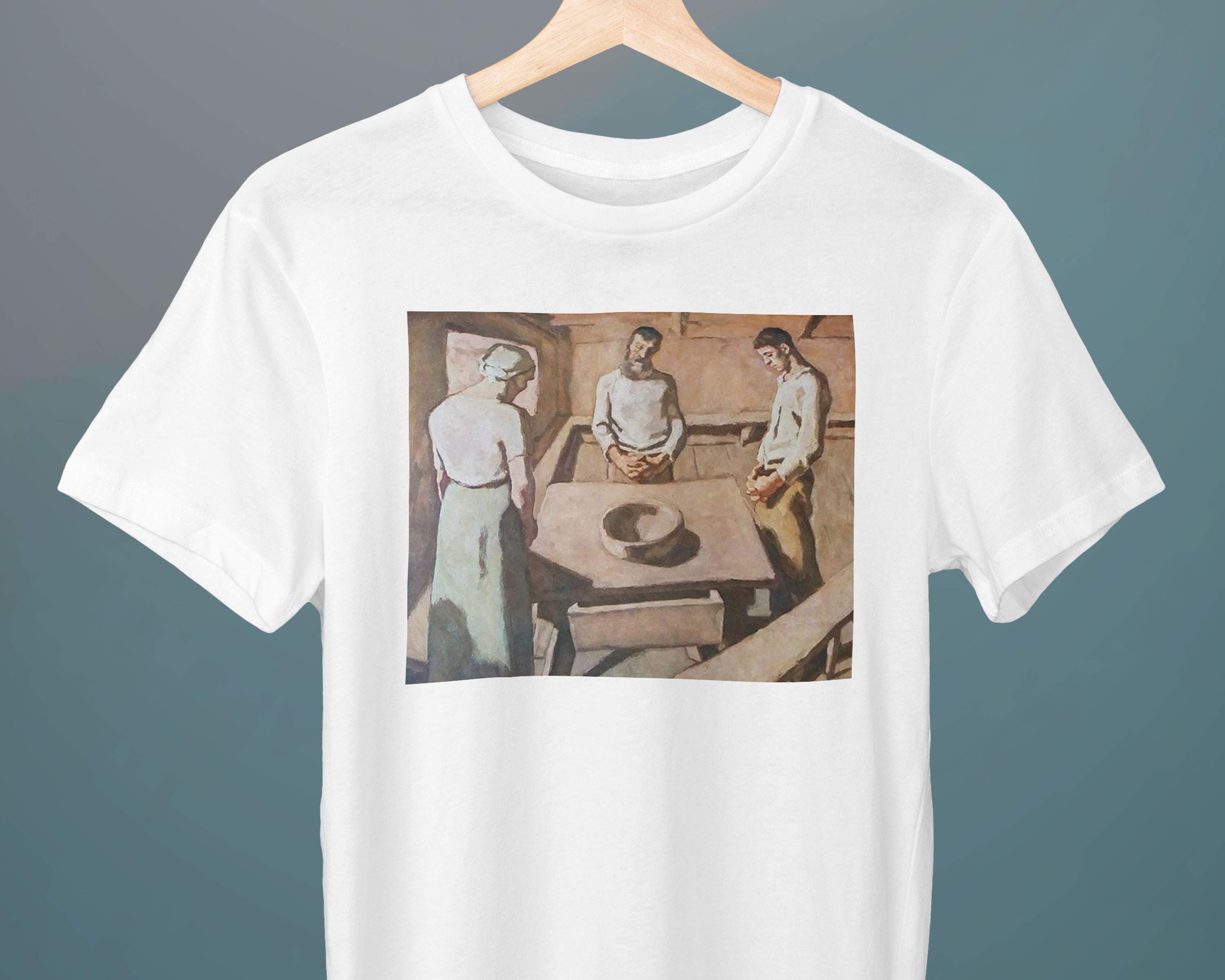 Saying Grace, Albin Egger-Lienz, Unisex T-shirt, Art Tee, Realizm, Prezent dla Niej, Prezent dla Niego, Prezent dla Miłośnika Sztuki