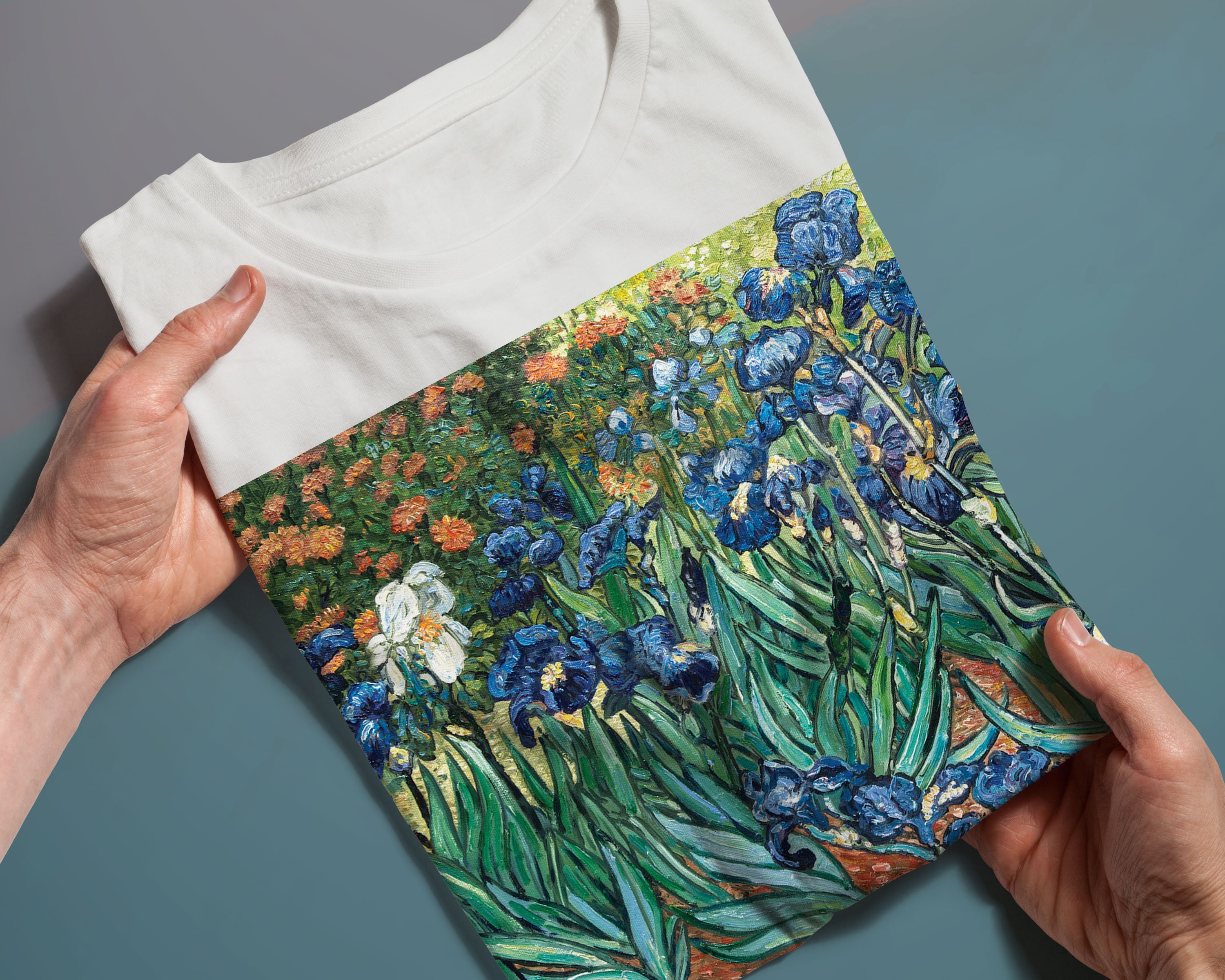 アイリス、フィンセント・ファン・ゴッホの絵画、ユニセックスTシャツ 