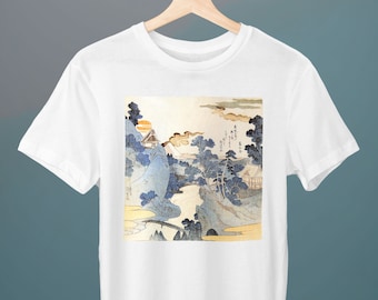 View of Mount Fuji, Kuniyoshi Utagawa, View of Hakone, Unisex T-Shirt, Art Shirt, Japanese Art, Gift for Her, Gift for Him, Art Lover Gift