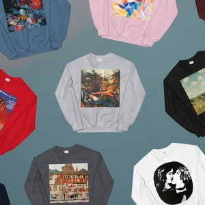 Custom Art Unisex Sweatshirt, Art Sweatshirt, Fine Art Sweatshirt, Crew Neck Sweatshirt, Gift for Her, Gift for Him, Art Lover Gift