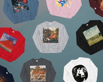 Custom Art Unisex Sweatshirt, Art Sweatshirt, Fine Art Sweatshirt, Crew Neck Sweatshirt, Gift for Her, Gift for Him, Art Lover Gift