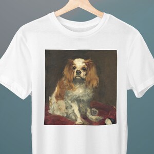 A King Charles Spaniel, Edouard Manet Painting, Unisex T-Shirt, Art T-Shirt, Pet Gift, Dog, Gift for Her, Gift for Him, Art Lover Gift