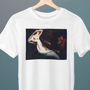 The Ghosts of Paolo and Francesca Appear to Dante and Virgil, Ary Scheffer, Unisex T-Shirt, Gift for Her, Gift for Him, Art Lover Gift