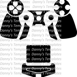 May include: Black and white illustration of a video game controller with a circular button layout. The controller has two large buttons on the side and a smaller button on the top.