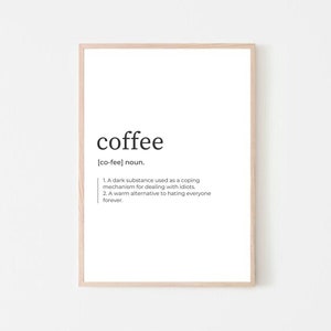 Coffee Definition Print, Humorous Definition Print, Coffee Definition ...