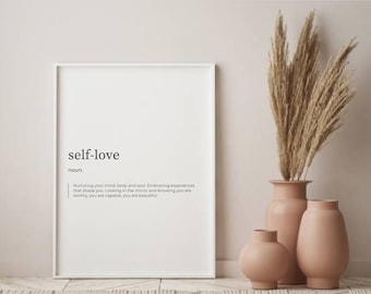Definizione di amore per se stessi, arte della parete di amore per se stessi, poster di amore per se stessi, citazione di amore per se stessi, stampabile per amore di sé, regalo di amore per se stessi, arte della parete per amore di sé