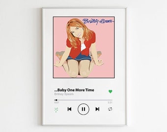 ブリトニー スピアーズの Spotify ポスター、ブリトニー スピアーズのデジタル プリント、ベイビー ワン モア タイム アート、無料のブリトニー ポスター、無料のブリトニー プリント アート