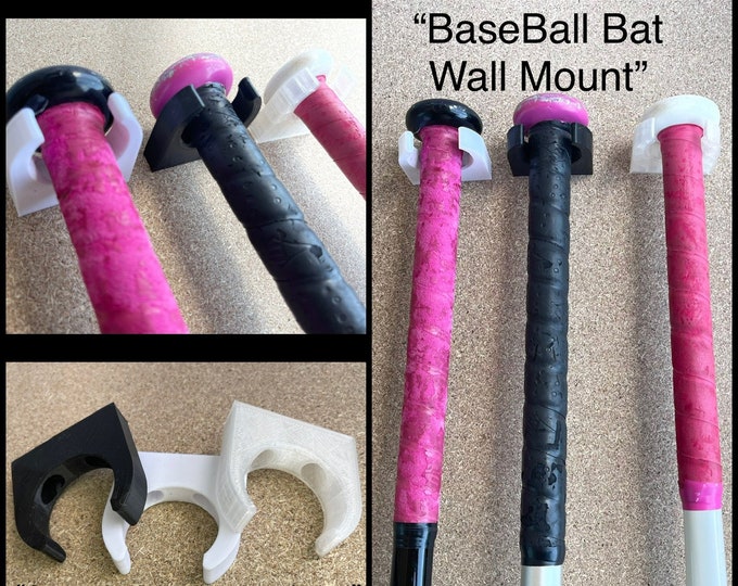 Baseball Bat Wall Mount Hanger Vertical Display