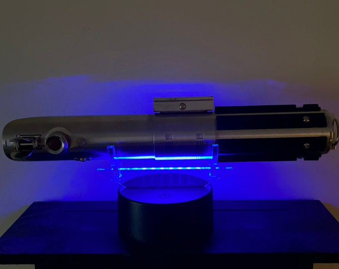 Light up Lightsaber Horizontal Hilt Display Multicolor Led remote controlled acrylic