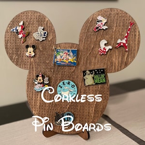 Mickey Shaped Corkless Pin Board Pin Trading Pin collection with Frame Stand