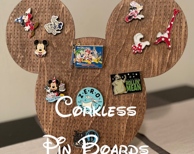 Mickey Shaped Corkless Pin Board Pin Trading Pin collection with Frame Stand