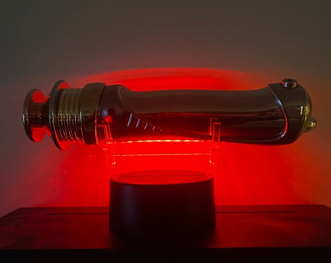 Light up Lightsaber Horizontal Hilt Display Multicolor Led remote controlled acrylic