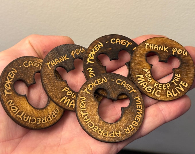 Thank You for Keeping the Magic Alive  - Disney Cast Member Appreciation Token - - Laser Engraved Wood