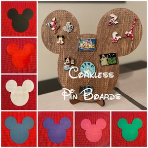 Mickey Shaped Corkless Pin Board Pin Trading Pin collection with Frame Stand