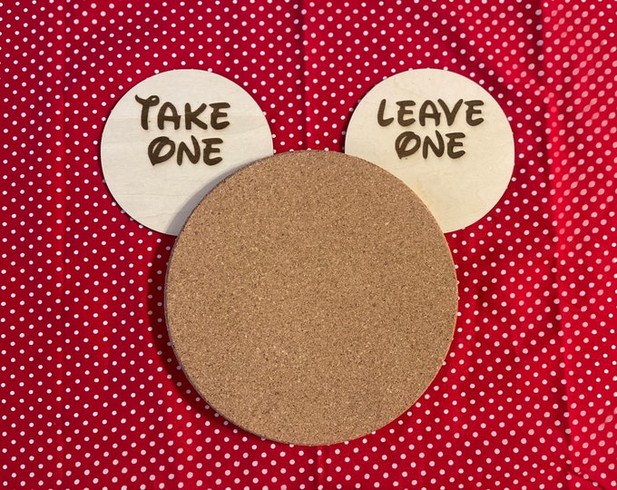 Take One Leave One Mickey Shaped Cork Board Pin Trading Pin collection