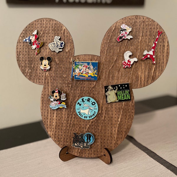 Mickey Shaped Corkless Pin Board Pin Trading Pin collection with Frame Stand