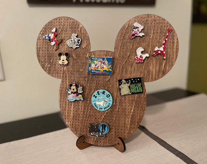 Mickey Shaped Corkless Pin Board Pin Trading Pin collection with Frame Stand
