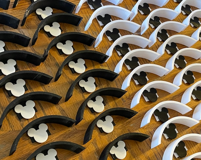 Decorated Mickey Ear Wall Displays 5, 10, or 20 packs also 3 packs of  Extended brims Available, a great organization solution