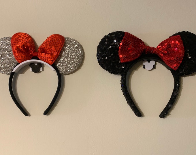 Decorated Mickey Ear Wall Displays 5, 10, or 20 packs also 3 packs of  Extended brims Available, office decorating solution