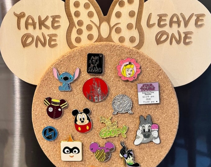 Take One Leave One Mickey Shaped Cork Board Pin Trading Pin collection