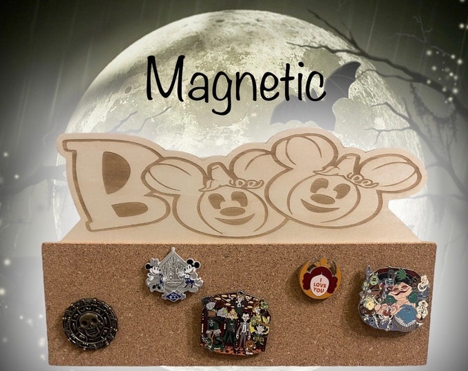 Halloween themed Pin Trading Cork Board Disney cruise door decor, pin organization, storage solution, and collection display