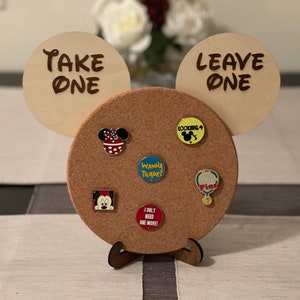 Take One Leave One Mickey Shaped Cork Board Pin Trading Pin collection