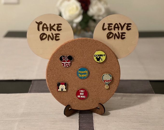Take One Leave One Mickey Shaped Cork Board Pin Trading Pin collection