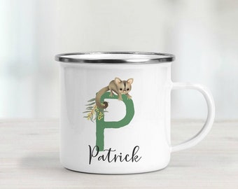 Personalised Enamel Mug - P is for Possum Mug