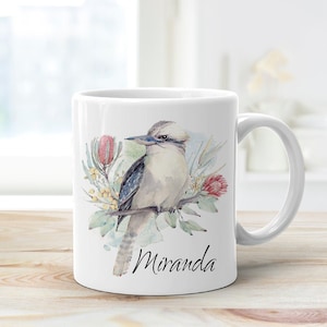 Gepersonaliseerde kookaburramok, kookaburramok voor kookaburraliefhebbers, inheemse Australische vogelmok