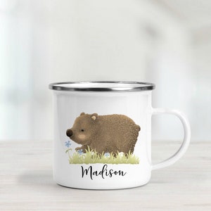 Personalised Wombat Enamel Mug - Wombat Camping Mug
