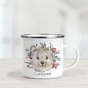 Personalised Wombat Enamel Mug - Wombat Camping Mug