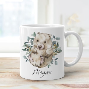 Gepersonaliseerde wombatkoffiemok, wombatmok voor wombatliefhebbers, Australische dierenmok