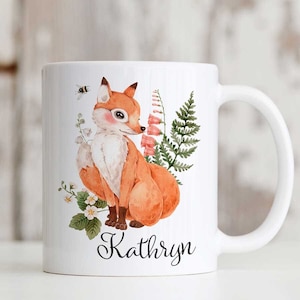 Personalised Fox Mug, Fox Coffee Mug