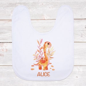 Personalised Baby Bib - Baby Brontosaurus