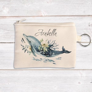 Personalised Coin Pouch, Custom Coin Pouch Dolphin