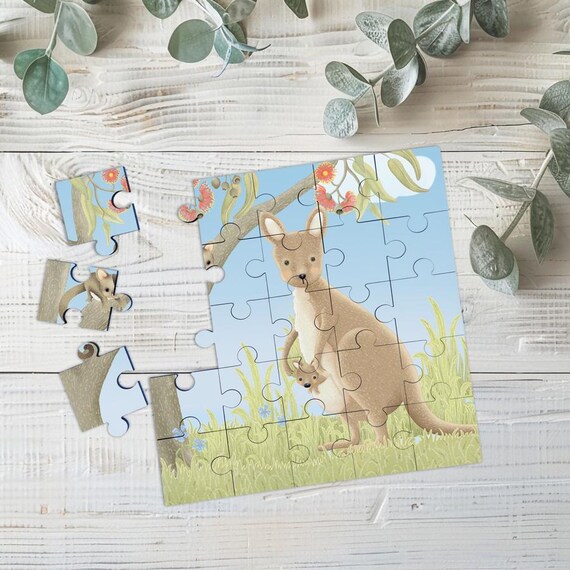 Kangaroo Kids Jigsaw Puzzle - 25-piece Wooden Puzzle - Australian