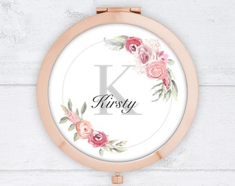 Personalised Compact Mirror - Personalised Bridesmaid Gift - Spring Bouquets