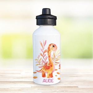 Personalised Aluminium Water Bottle, Brontosaurus Drink Bottle