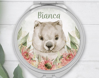 Personalised Wombat Compact Mirror - Personalised Gift