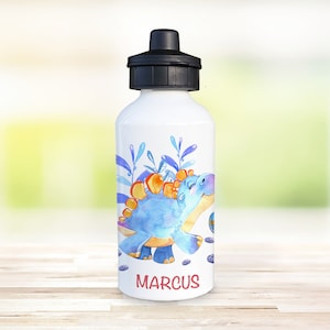 Personalised Dinosaur Water Bottle, Stegosaurus Drink Bottle