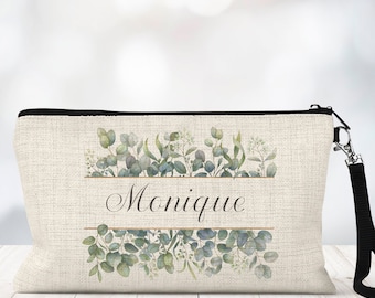 Personalised Cosmetic Bag - Makeup Bag - Eucalyptus Charm